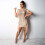 Breathable Polyester Mesh Sequins Dress Elegant Short-Gold XL 6
