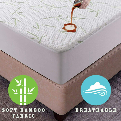 Bamboo Mattress Protector Waterproof Hypoallergenic Twin 1