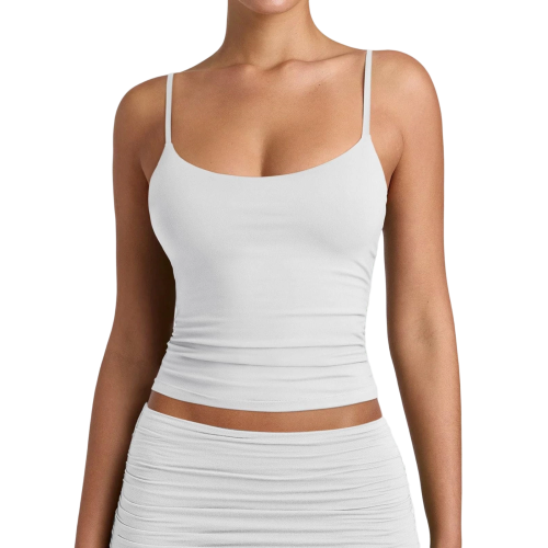 Women's Milk Silk Camisole Base Layer Slim Fit Short-Gray M 1
