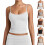 Women's Milk Silk Camisole Base Layer Slim Fit Short-Gray M 5