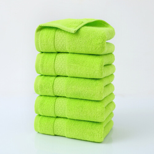 Toalhas de rosto de algodão premium, macias e absorventes, verdes, pacote com 5 unidades. 1