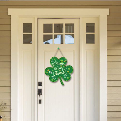 Panneau de bienvenue pour la Saint-Patrick orné de trèfles 1