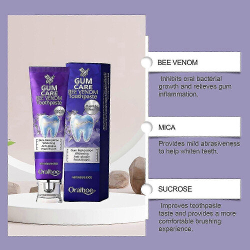 (5PCS) 2026*1-5x Bee Venom Toothpaste for Gum Restoration, Purple Teeth Whitening Toothpaste for Sensitive Teeth 1