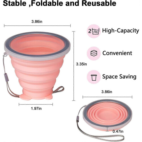 2025 Latest Model 2 Pack Collapsible Cup, Silicone Collapsible Travel Cup 1