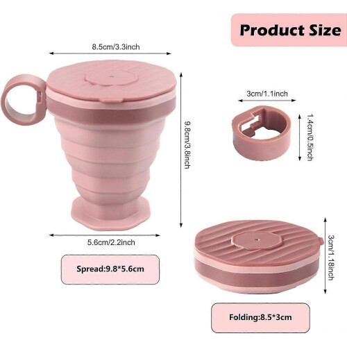 2025 Latest Model Pack of 2 foldable silicone cups, foldable travel cups with 1