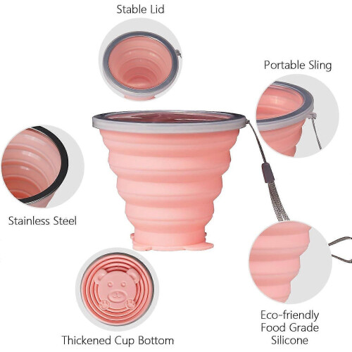 2025 Latest Model 2 Pack Collapsible Cup, Silicone Collapsible Travel Cup 2