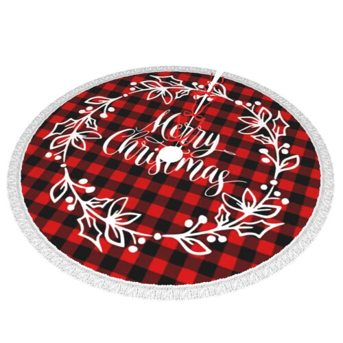 Christmas Tree Skirt Plaid 48 Inch 1