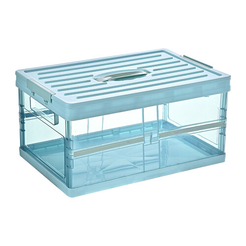 Boîte de rangement transparente pliable avec couvercle (1 pièce) 1