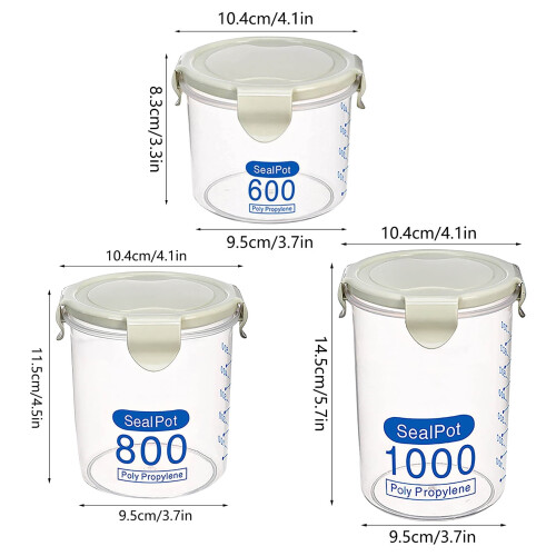 Light Green PP Food Storage Containers (600/800/1000 mL) 2