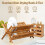 Escurridor de platos de bambú con soporte para utensilios, 2 niveles 2