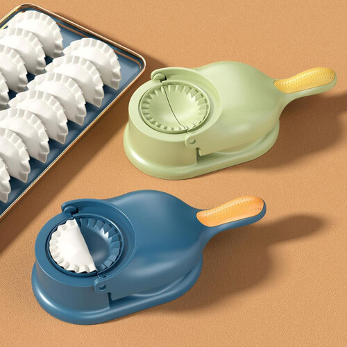 2-i-1 dumpling maker form blå bærbar manuel dejpresse 2