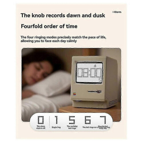 Maclock Retro Alarm Clock for Students Desktop Decor Wake Up Artifact 2