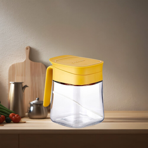 Luftdichte Gewürzgläser aus Glas mit Klappdeckel, gelb, 6er-Pack 2