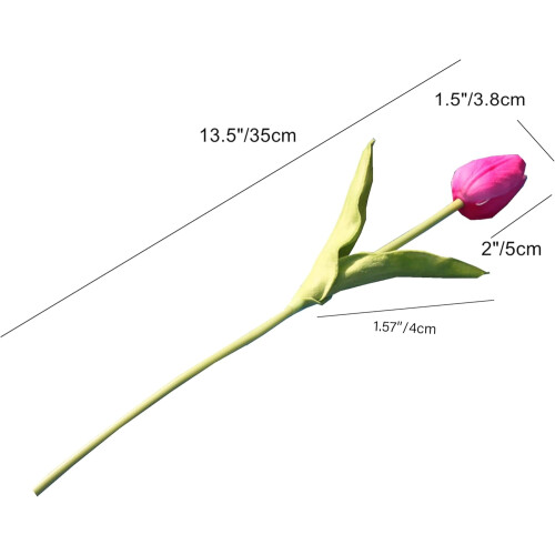 Tulipani artificiali rosa acceso da 34 cm (10 pezzi) 1