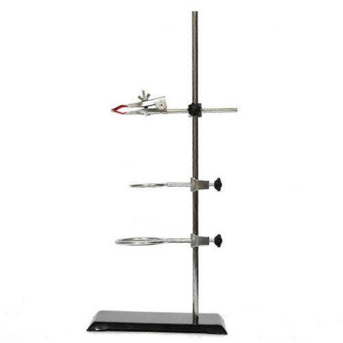 Laboratory Grade Metalware Support Stand, Clamp with 2 Retort Ring 1