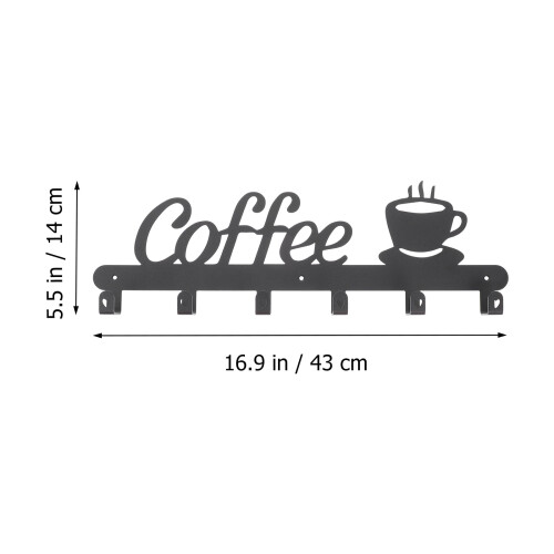 Wall-Mounted Black Iron Mug Holder Rack 1