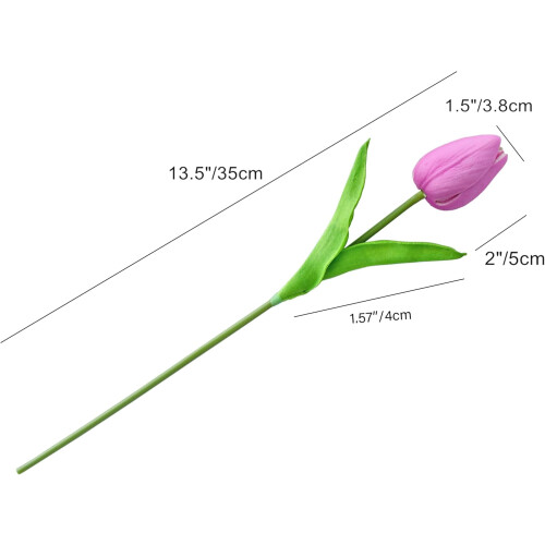 Lalele artificiale roz aprins 34 cm (10 buc) 1