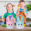 Poaug Easter Bunny Basket Green Plush Tote with Foldable 4