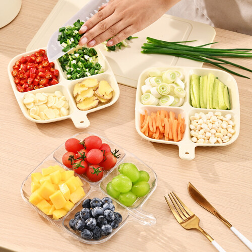 Refrigerator Storage Box Dessert Plate with Handle 2