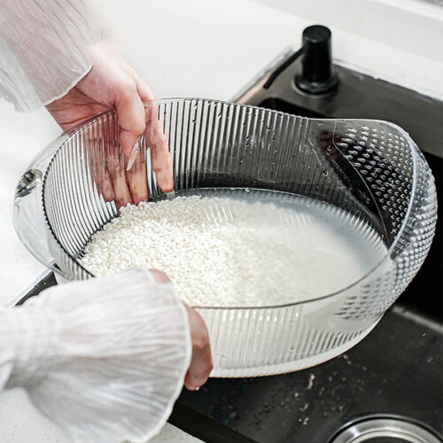 Küchenabtropfkorb für Obst und Gemüse, transparent 1