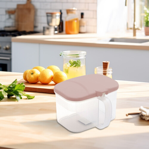 Potes para temperos com 2 compartimentos e colher 2