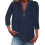 Women's cotton and linen shirt, solid color,-Navy Blue M 1