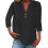 Women's cotton and linen shirt, solid color,-Black S 1