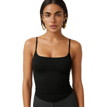 Modern Women’s Sleeveless Round Neck Camisole-Black XL