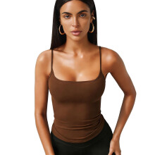 Womens Sleeveless Workout Camisole Shirt Casual Summer-brown XL