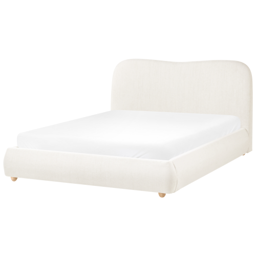 Beliani Ottoman Bed BLAGNAC Fabric Off-White 140 x 200 cm (EU Double) 2