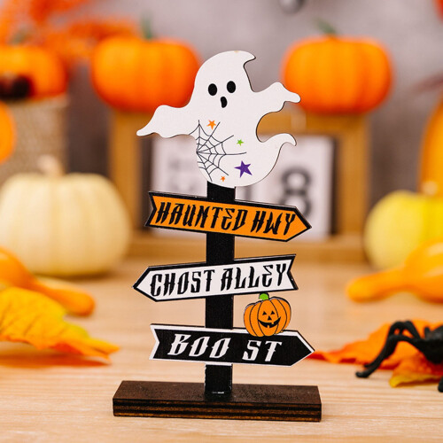 Wooden Halloween Pumpkin Desktop Ornament 2