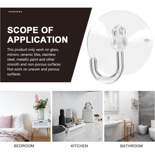50pcs Suction Cup Hooks Plastic Heavy Duty No Tools Damage-Free Towel Hanger 2