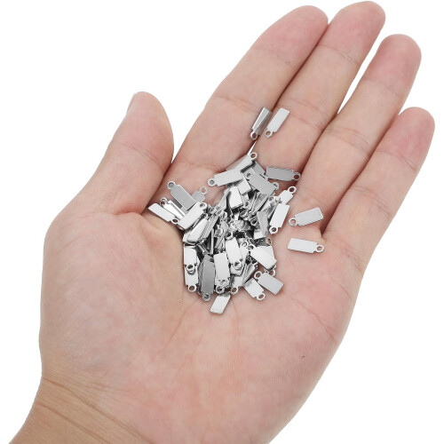 100Pcs Stainless Steel Rectangular DIY Pendant Blanks Metal Stamping Tags Engraving Blanks 2