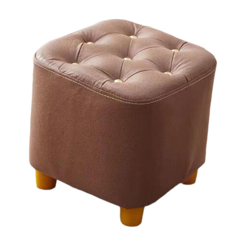 Brown Square Footstool Ottoman 28cm 1