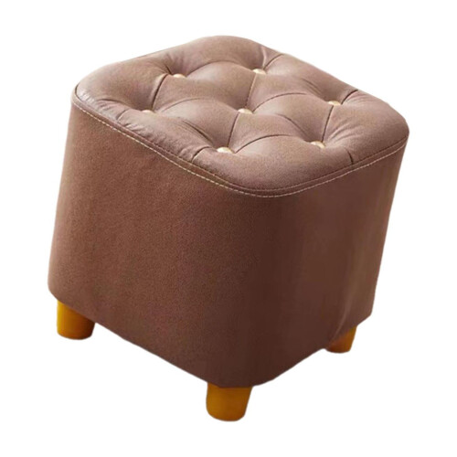 Brown Square Footstool Ottoman 28cm 2