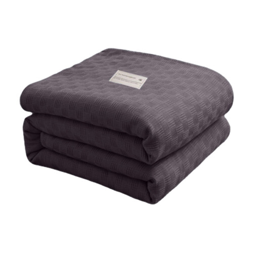 Cotton Thermal Blanket Twin Lightweight Breathable 1
