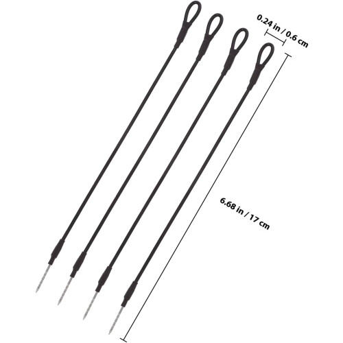 100pcs Black 17cm Tag Security Strings with Steel Wire Loop 1