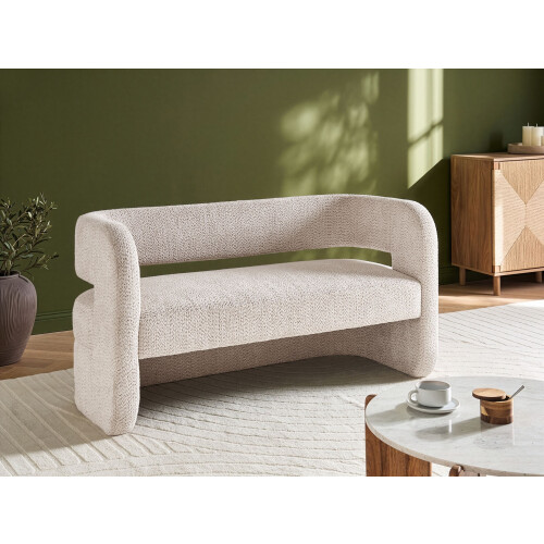 Beliani Sofa 2 Seater VIDSEL Chenille Beige 1