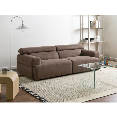 Beliani Sofa 3 Seater HOVDEN Fabric Brown 1