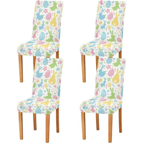 Eggs Bunny Blommor Stolsöverdrag Set med 4 1