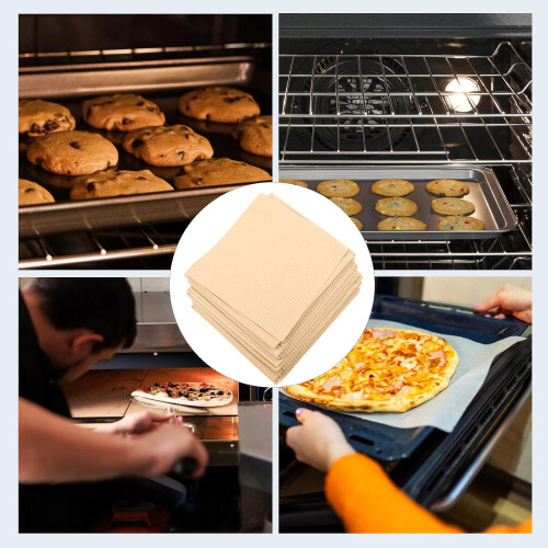 100pcs papel de pizza tapete caixa de pizza forros 12x12 polegadas papel ondulado uso único uso versátil 2