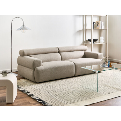 Beliani Sofa 3 Seater HOVDEN Fabric Beige 1