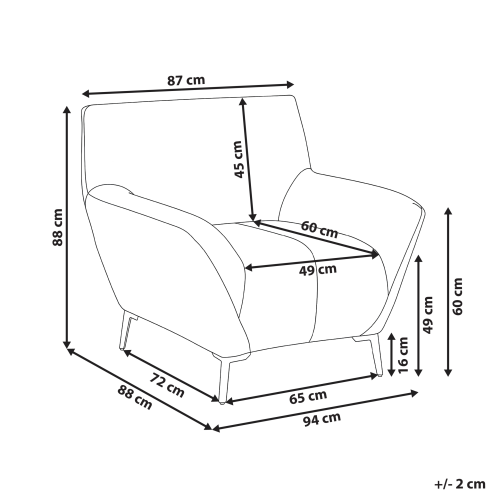 Beliani Armchair LAKENE Fabric Off-White 2