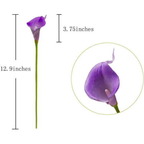10 flori artificiale de crin Calla - latex la atingere reală, 1