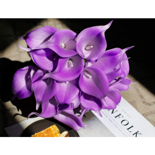 10 flori artificiale de crin Calla - latex la atingere reală, 2