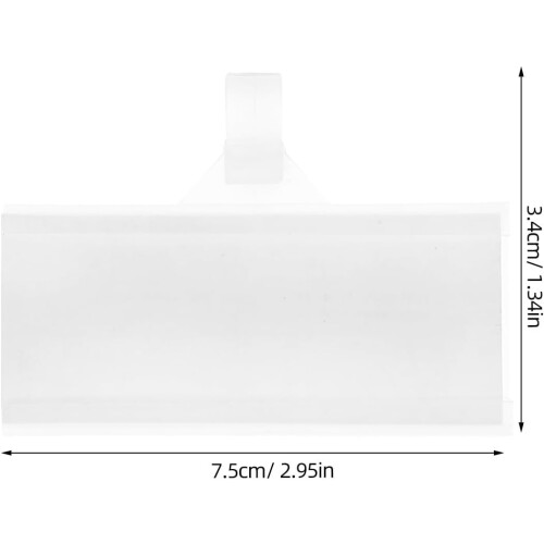 50pcs Reusable Abs Plastic Wire Shelf Label Holders with Clips and Blank Cards 1