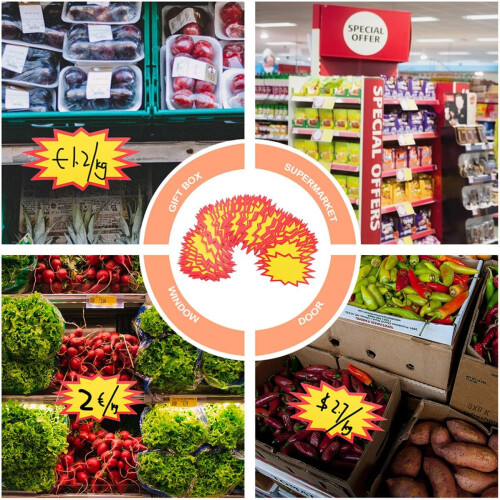 100 Stück Preisschilder aus Papier für Supermarktartikel 2