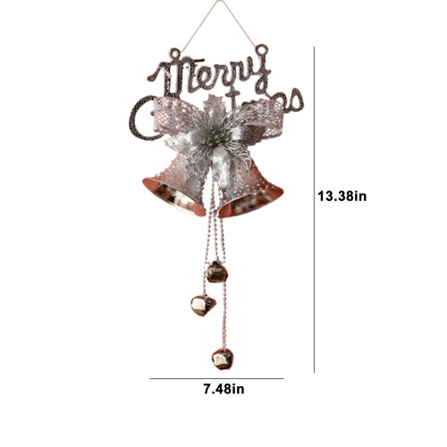 Christmas Bell Ornament Silver Galvanized Rustic Decor 2