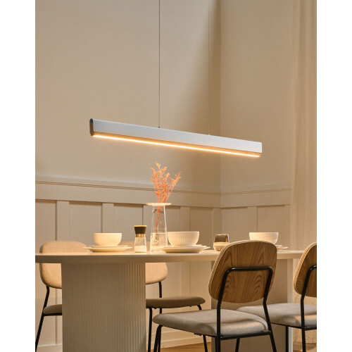 Beliani LED Pendant Lamp MARA Metal White 1