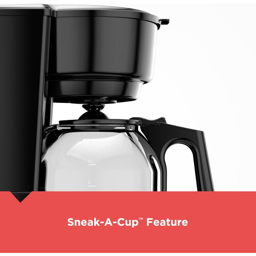Cafetière noire 12 tasses avec technologie Vortex 2